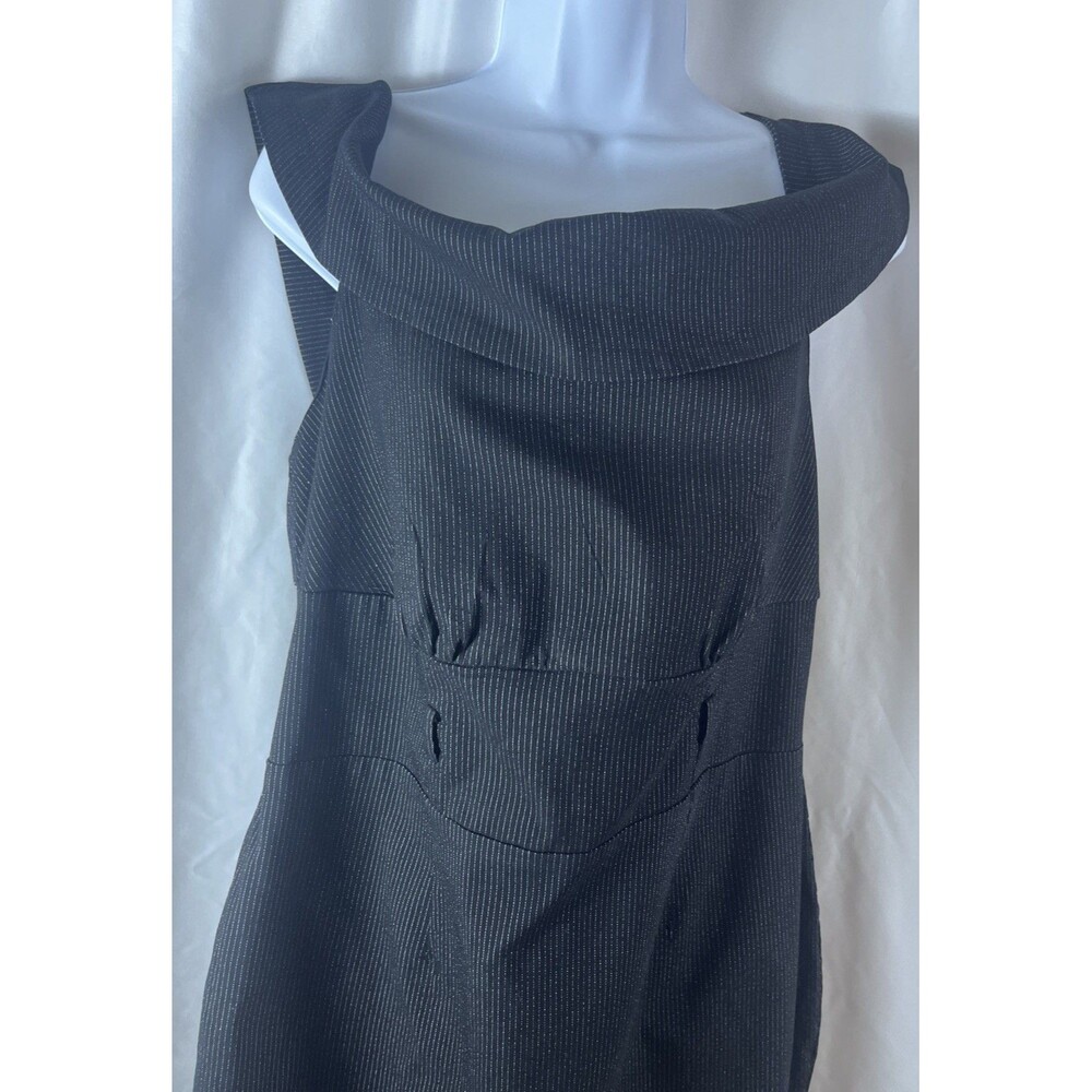 Vintage Torrid Black Pinstripe Womens Sheath Dress Size 16 Classic Office Core - Picture 3 of 9